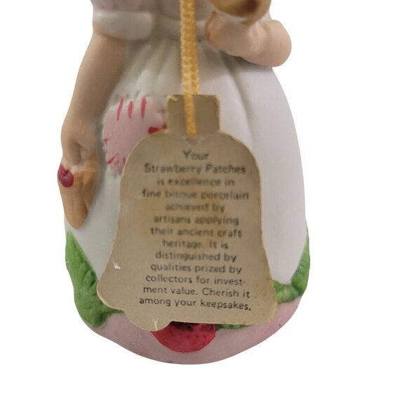 Jasco Strawberry Patches Porcelain Girl w/Bird Bell Home Décor Accent Keepsake - Picture 3 of 16